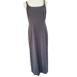 La Rochelle Elegant Gray Maxi Dress Size 38 EUC
